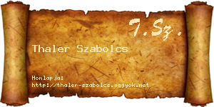 Thaler Szabolcs névjegykártya