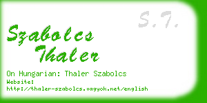 szabolcs thaler business card